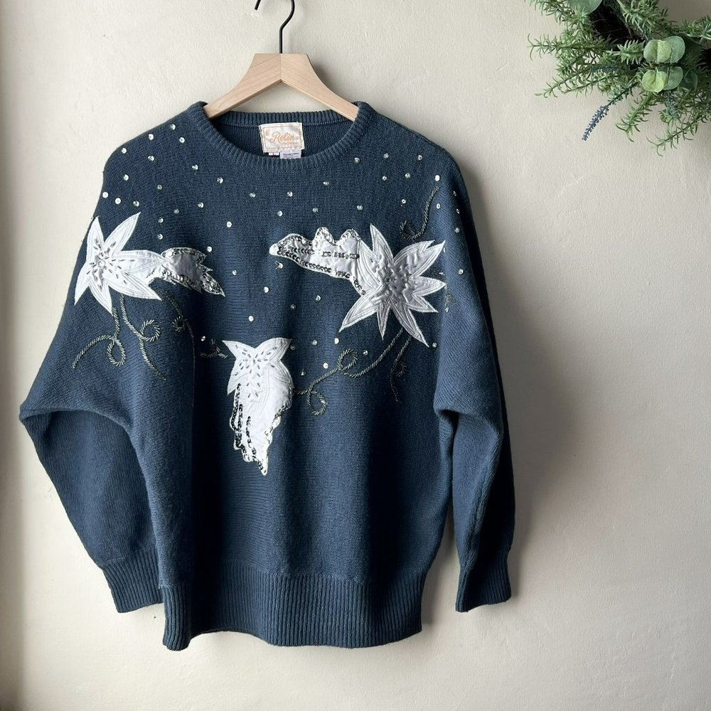 Vintage Fireworks Beaded Sequin Sweater